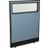Interion® Electric Office Partition Panel with Partial Window, 36-1/4"W x 46"H, Blue