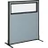Interion® Freestanding Office Partition Panel with Partial Window, 36-1/4"W x 42"H, Blue