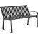 Global Industrial™ 4' Outdoor Bench with Back, Vertical Steel Slat, Black