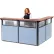 Interion® L-Shaped Reception Station w/Window 80"W x 80"D x 44"H Cherry Counter Blue Panel
