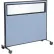 Interion® Mobile Office Partition Panel with Partial Window, 48-1/4"W x 45"H, Blue