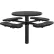 Global Industrial™ 46" Round Picnic Table, In Ground Mount, Expanded Metal, Black