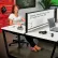 Interion® Magnetic Whiteboard Partition for Double Collaboration Desk