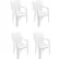 Global Industrial™ Outdoor Resin Stacking Chair, White - Pkg Qty 4