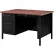 Interion® Steel Teachers Desk, 48"W x 30"D, Mahogany Top with Black Frame