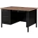 InterionĀ® Steel Teachers Desk, 48"W x 30"D, Walnut Top with Black Frame