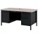 Interion® Steel Teachers Desk, 60"W x 30"D, Gray Top with Black Frame