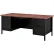Interion® Steel Teachers Desk, 72"W x 30"D, Mahogany Top with Black Frame