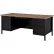 Interion® Steel Teachers Desk, 72"W x 30"D, Walnut Top with Black Frame