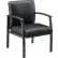 Interion® Synthetic Leather Reception Chair with Arms - Black