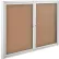 Global Industrial™ Enclosed Cork Bulletin Board - 60"W x 36"H - 2 Door
