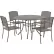 Global Industrial™ Mesh Café Table & Chair Set, 48" Round, 4 Armchairs, Bronze