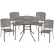 Global Industrial™ Mesh Café Table & Chair Set, 36" Round, 4 Armchairs, Bronze