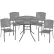 Global Industrial™ Mesh Café Table & Chair Set, 36" Round, 4 Armchairs, Gray