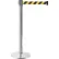 Global Industrial™ Retractable Belt Barrier, 40" Stainless Steel, 7-1/2' Black/Yellow, Qty 2