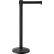 Global Industrial™ Retractable Belt Barrier, 40" Black Post, 7-1/2' Black Belt, Pack Of 2