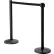 Global Industrial™ Retractable Belt Barrier, 40" Black Post, 10' Black Belt - Pkg Qty 2