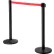 Global Industrial™ Retractable Belt Barrier, 40" Black Post, 10' Red Belt - Pkg Qty 2
