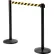 Global Industrial™ Retractable Belt Barrier, 40" Black Post, 10' Black/Yellow Belt - Pkg Qty 2