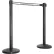 Retractable Belt Barrier, 40" Black Post, 13' Black "Social Distancing 6 Ft" Belt - Pkg Qty 2