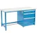 Global Industrial™ 72"Wx30"D Modular Workbench W/ 3 Drawers, Plastic Laminate Safety Edge, Blue