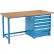 Global Industrial™ 72"W x 30"D Modular Workbench with 5 Drawers - Shop Top Square Edge - Blue