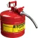 Justrite® Type II AccuFlow™ Steel Safety Can - 5 Gallon, With 1" Metal Hose, 7250130