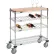 Mobile Wine Display Unit, 4 Tier, Chrome, Wood Top, 14"W, x 36"L, x 34"H