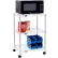 Nexel® Poly-Z-Brite® 3 Tier, Single Station Wire Microwave Cart, 24"L x 18"W x 36"H