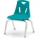 Jonti-Craft® Berries® Plastic Chair with Chrome-Plated Legs - 12" Ht - Teal