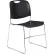 InterionĀ® Stacking Chairs With Mid Back, Plastic, Black - Pkg Qty 4
