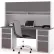 Bestar® Credenza and Hutch Kit - 71" - Slate & Sandstone - Connexion Series