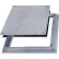 Acudor Aluminum Diamond Plate Floor Door - No Hinge, 12"W x 12"H Door Opening
