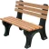 Polly Products Econo Mizer 4' Backed Bench, Cedar Bench/Brown Frame