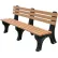 Polly Products Econo Mizer 6' Backed Bench, Brown Bench/Black Frame