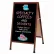 Aarco Cherry Wood Look A-Frame Sidewalk Board w/ Black Chalkboard - 24"W x 42"H
