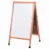 Aarco Solid Oak Wood A-Frame Sidewalk White Marker Board - 24"W x 42"H