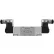 Aignep USA 5/3 Dbl Solenoid Vlv, Ext Pilot, Pres. Cntr, Spr Cntred, 1/8 NPT, 12V DC/3W Coil, LED