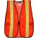 MCR Safety V201R Orange Safety Vest, 2" Reflective Strips, Polyester, Side Straps, One Size