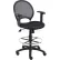 Boss Mesh Drafting Stool with Adjustable Armrest - Fabric - Black