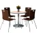 KFI 42" Round Dining Table & 4 Chair Set, Natural Table With Espresso Chairs