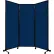Portable Acoustical Partition Panel, AWRD 88"x8'4" Fabric, With Casters, Navy Blue