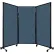 Portable Acoustical Partition Panel, AWRD  70"x8'4" Fabric, With Casters, Ocean