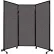 Portable Acoustical Partition Panel, AWRD  80"x8'4" Fabric, With Casters, Charcoal Gray