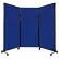 Portable Acoustical Partition Panel, AWRD 70"x8'4" Fabric, With Casters, Royal Blue