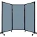 Portable Acoustical Partition Panel, AWRD 70"x8'4" Fabric, With Casters, Powder Blue