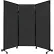 Portable Acoustical Partition Panel, AWRD 80"x8'4" Fabric, With Casters, Black