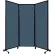 Portable Acoustical Partition Panel, AWRD 88"x8'4" Fabric, With Casters, Ocean