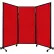 Portable Acoustical Partition Panel, AWRD  70"x8'4" Fabric, With Casters, Red