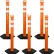 Mr. Chain® Delineator with 2 Reflective Stripes, 45"H, 4" Dia., LDPE, Traffic Orange, 6/Pack
